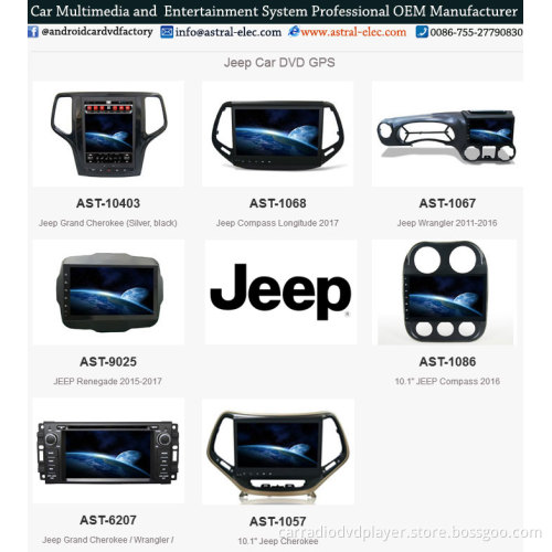 Android 2 Din Auto Radio Jeep Wrangler 2019